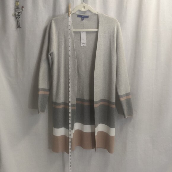 NWT Apt. 9 Size small Open Cardigan Tan/Gray/White - Picture 3 of 12